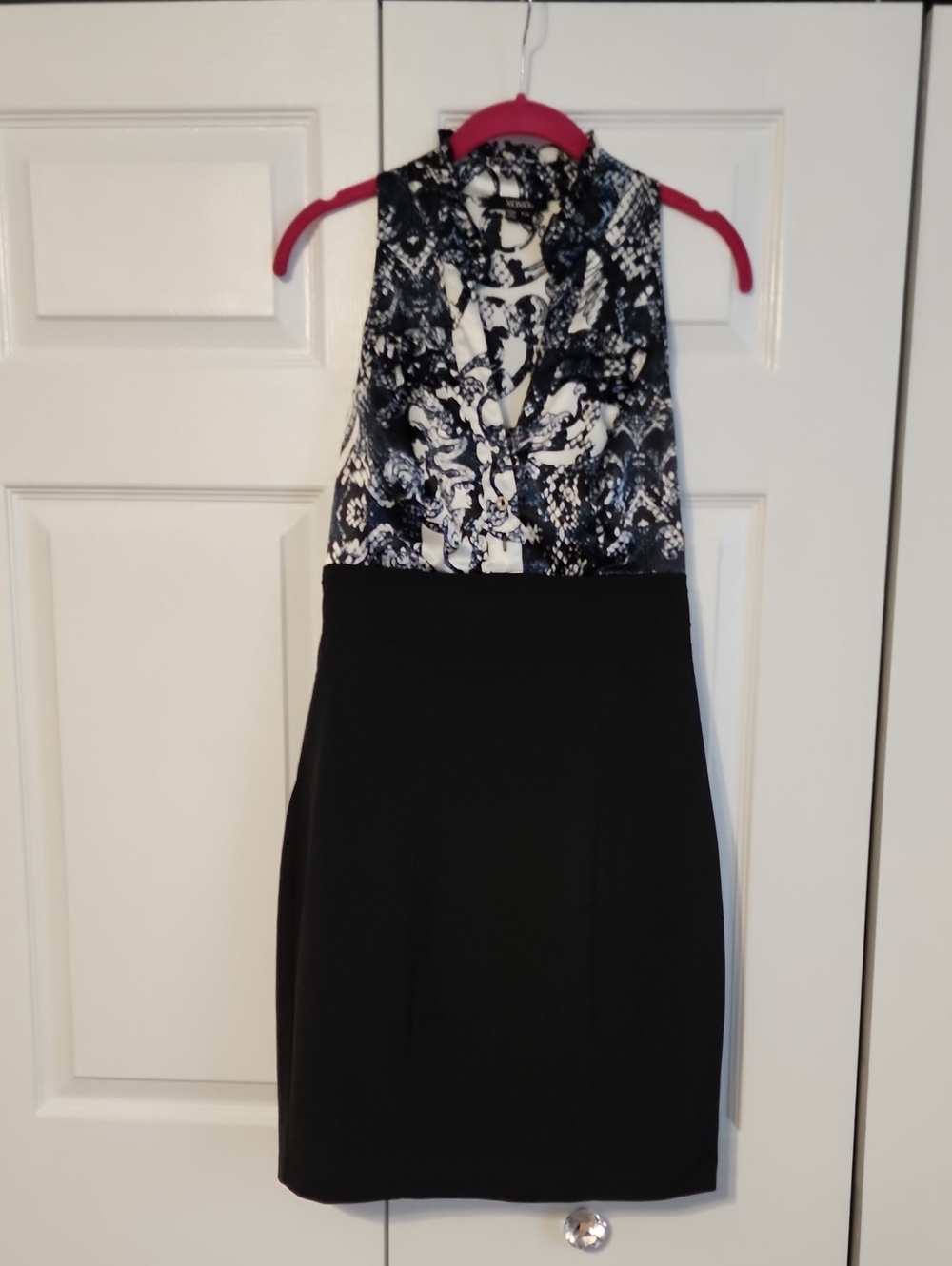 XOXO Black and White Printed Sheath Dress